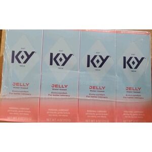 KY Jelly Classic Glide Water based personal Lubricant 4OZ (Box of 4) Exp 03/2027